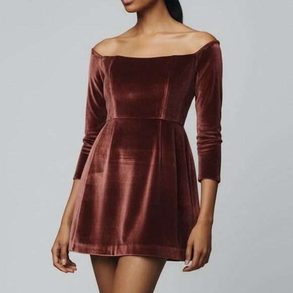 NWT $198 HUTCH for ANTHROPOLOGIE velvet mini dress 8 - Picture 1 of 14